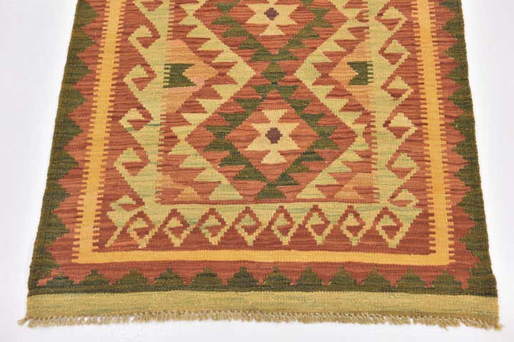2' 9 x 4' 10 Hand Woven Kilim Waziri Wool Rug
