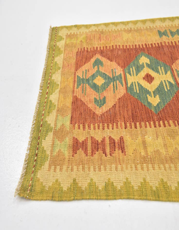Detail image of 2' 5 x 4' 4  Hand Woven Kilim Waziri Wool Rug
