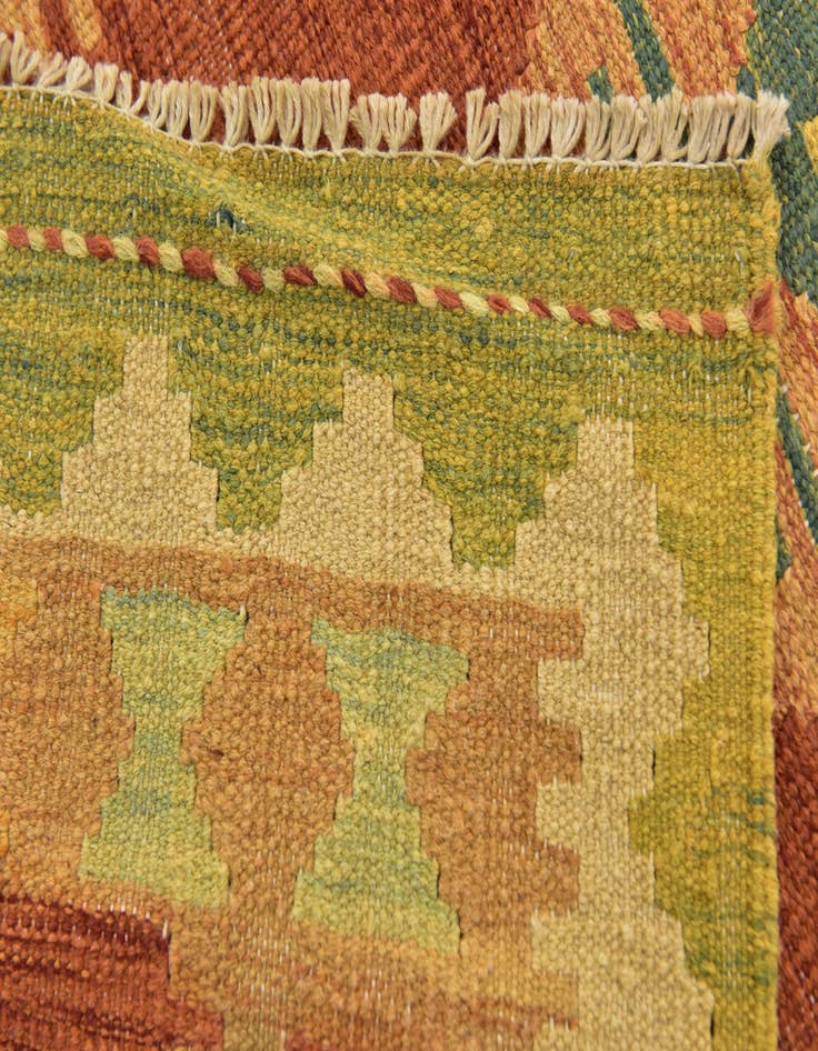 Detail image of 2' 5 x 4' 4  Hand Woven Kilim Waziri Wool Rug