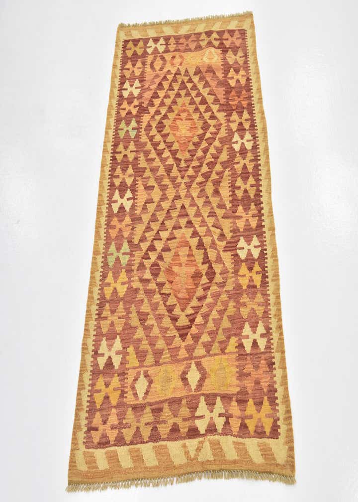 2' 9 x 4' 5 Hand Woven Kilim Waziri Wool Rug