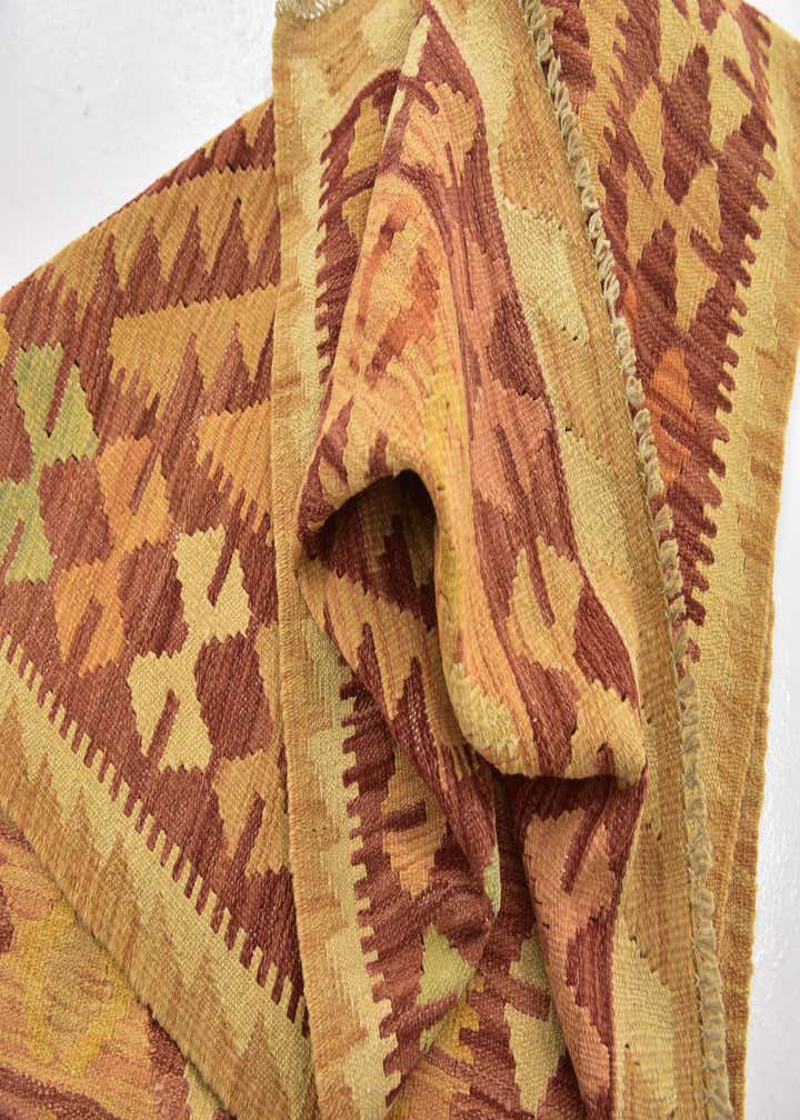 2' 9 x 4' 5 Hand Woven Kilim Waziri Wool Rug
