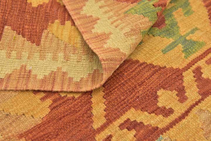2' 6 x 4' 5 Hand Woven Kilim Waziri Wool Rug