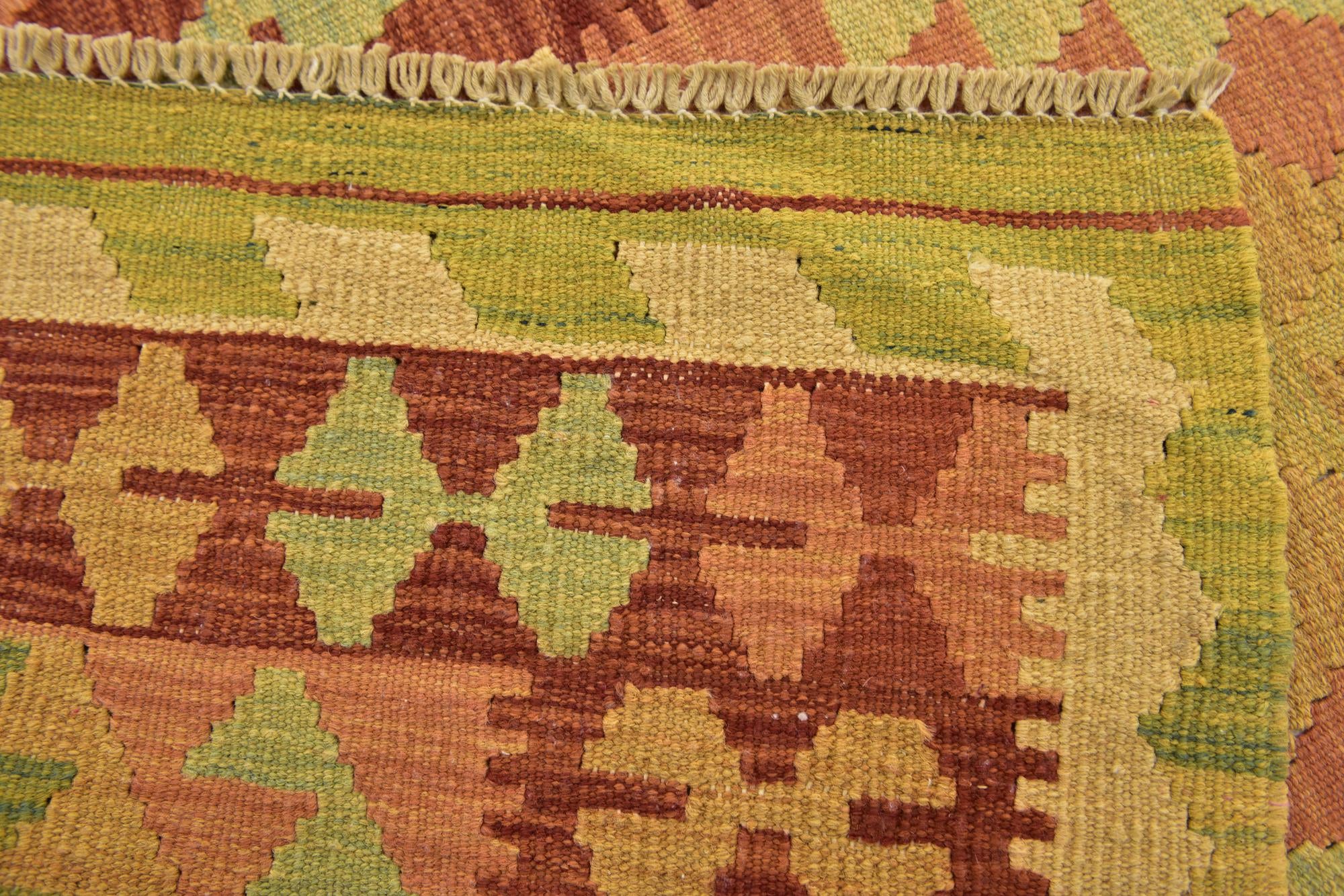 2' 6 x 4' Hand Woven Kilim Waziri Wool Rug