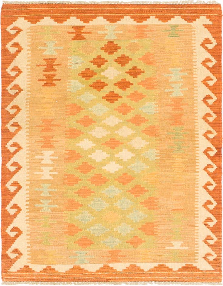 Detail image of 2' 6 x 4' 4 Hand Woven Kilim Waziri Wool Rug