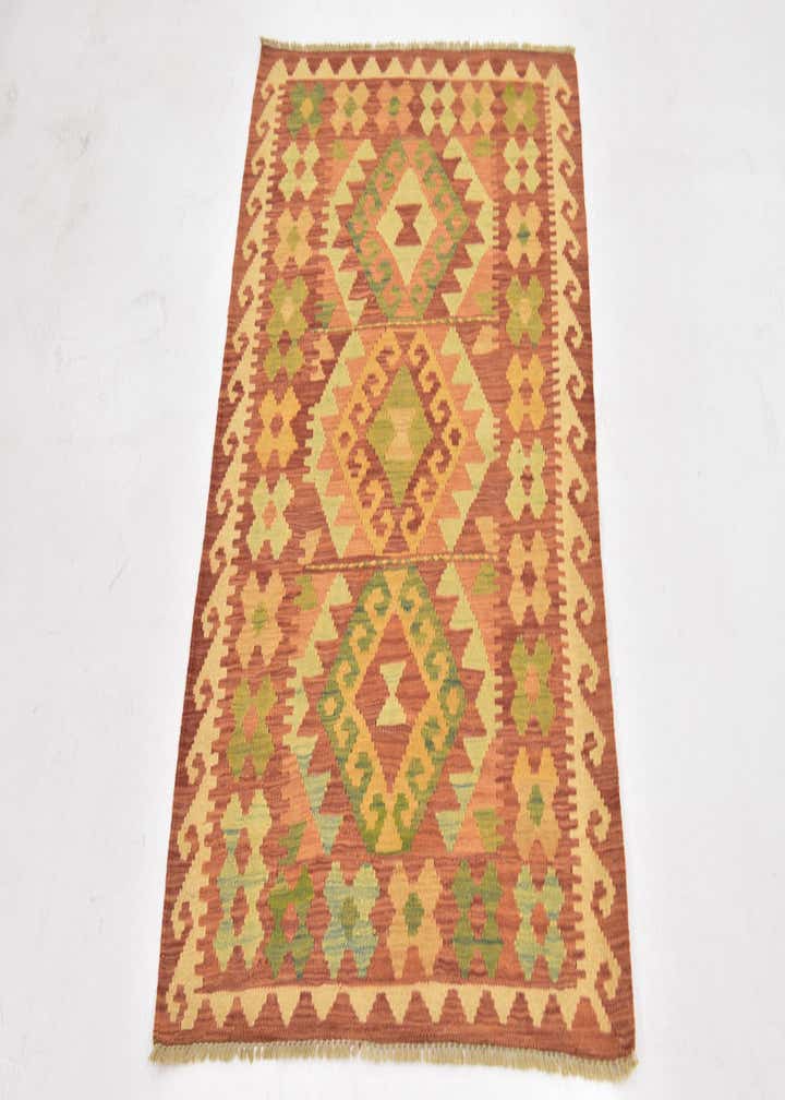 2' 9 x 4' 3 Hand Woven Kilim Waziri Wool Rug