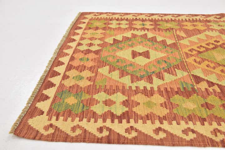 2' 9 x 4' 3 Hand Woven Kilim Waziri Wool Rug