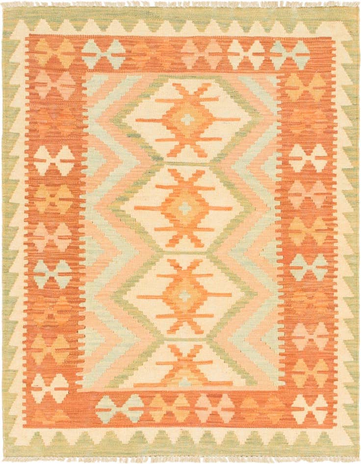 Detail image of 2' 6 x 4' Hand Woven Kilim Waziri Wool Rug