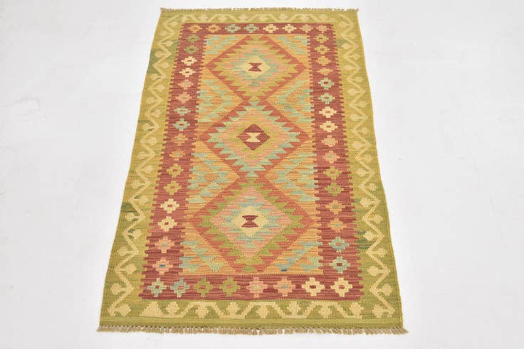 Detail image of 75cm x 125cm Hand Woven Kilim Waziri Wool Rug