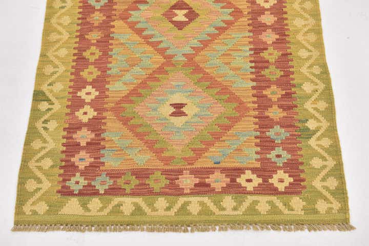 2' 6 x 4' 2 Hand Woven Kilim Waziri Wool Rug