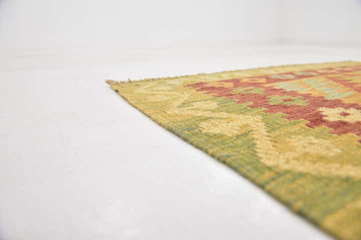 2' 6 x 4' 2 Hand Woven Kilim Waziri Wool Rug