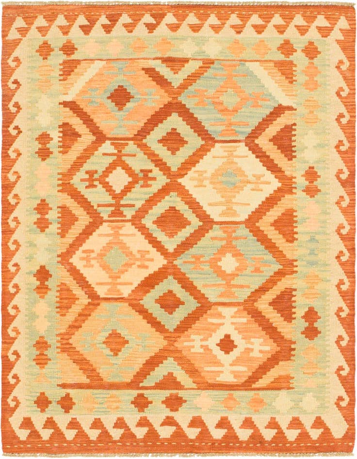 Detail image of 3' 3 x 5' Hand Woven Kilim Waziri Wool Rug