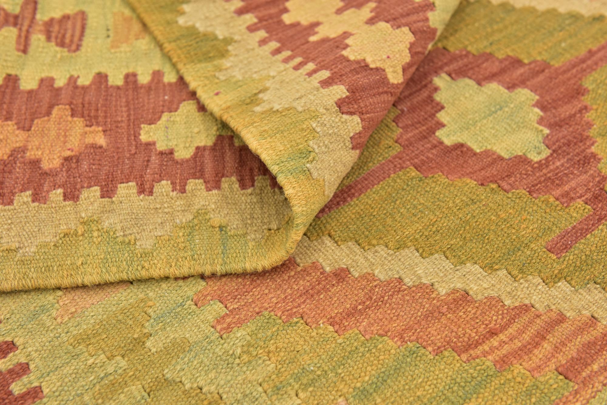 3' 3 x 5' Hand Woven Kilim Waziri Wool Rug