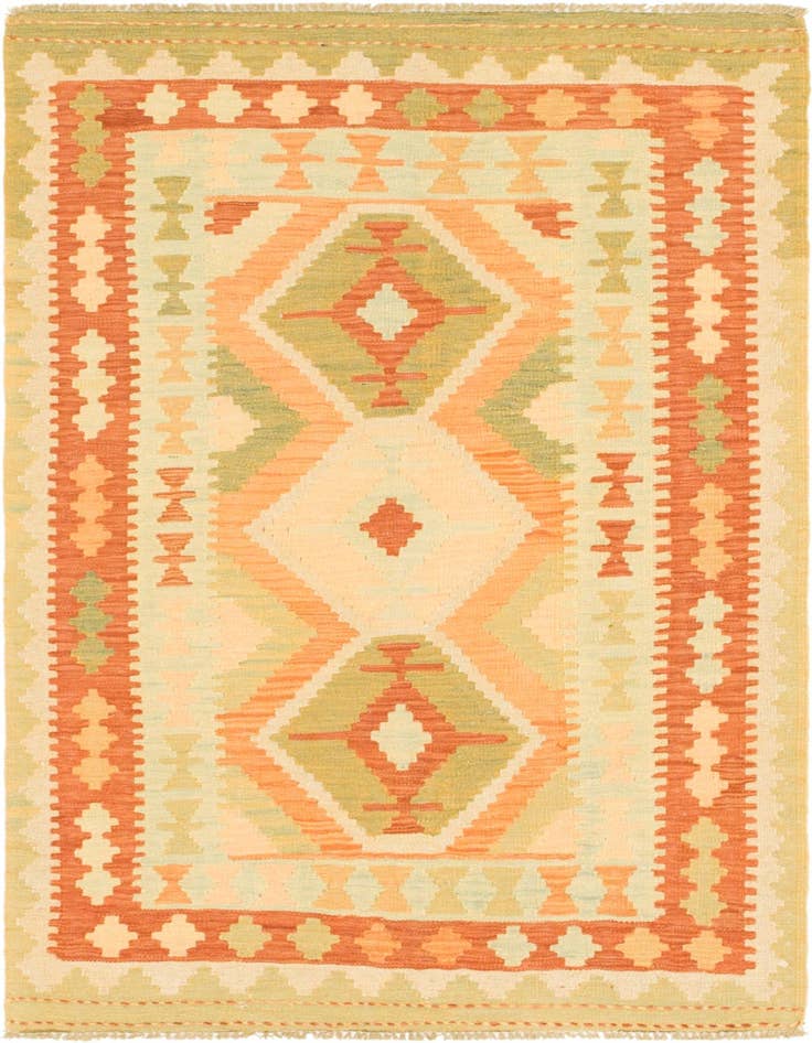 Detail image of 3' 3 x 5' Hand Woven Kilim Waziri Wool Rug