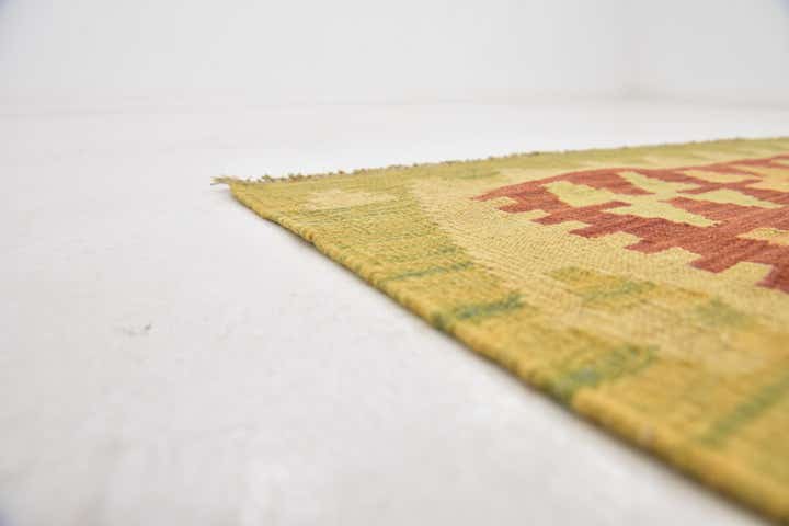 3' 3 x 4' 10 Hand Woven Kilim Waziri Wool Rug