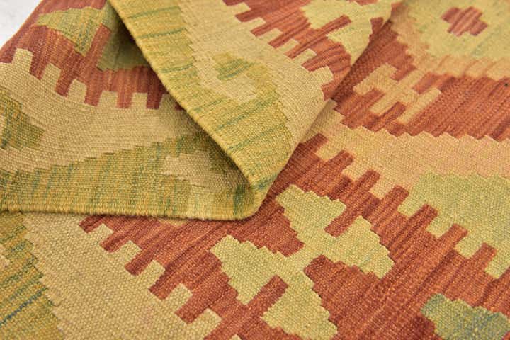 3' 3 x 4' 10 Hand Woven Kilim Waziri Wool Rug