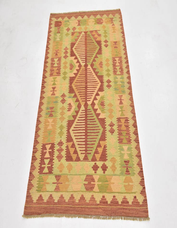Detail image of 3' 2 x 5' Hand Woven Kilim Waziri Wool Rug