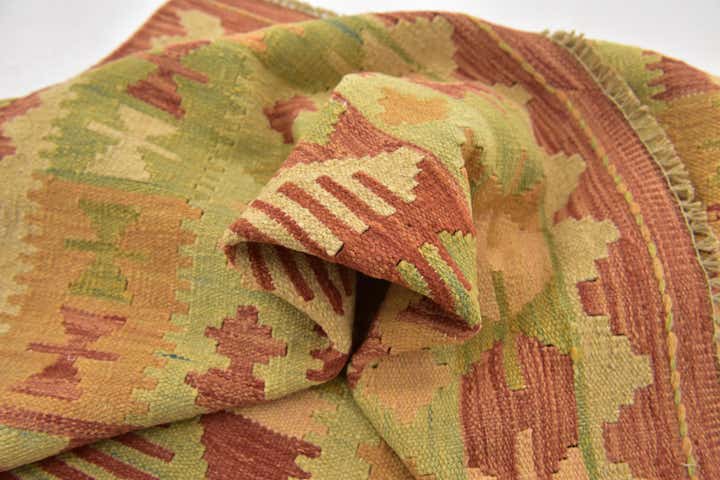 3' 2 x 5' Hand Woven Kilim Waziri Wool Rug