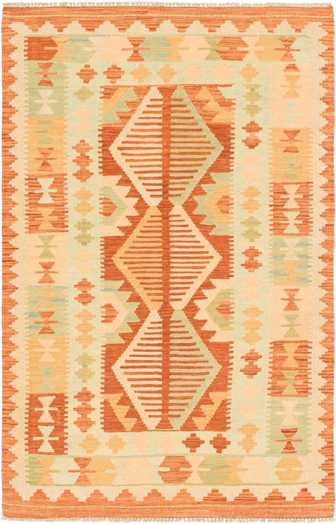 3' 2 x 5' Hand Woven Kilim Waziri Wool Rug