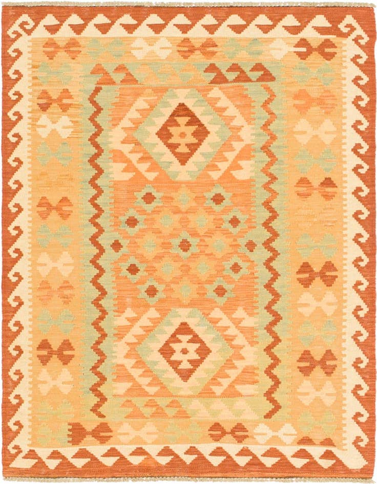 Detail image of 3' x 4' 6 Hand Woven Kilim Waziri Wool Rug