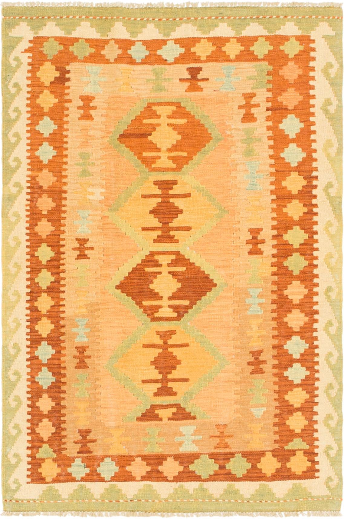 3' 2 x 5' Hand Woven Kilim Waziri Wool Rug