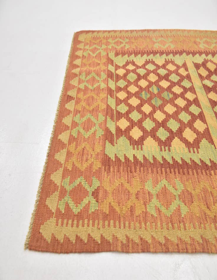 Detail image of 3' 4 x 5'  Hand Woven Kilim Waziri Wool Rug