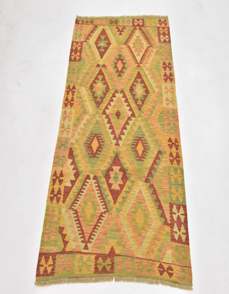 Detail image of 3' 2 x 4' 10  Hand Woven Kilim Waziri Wool Rug