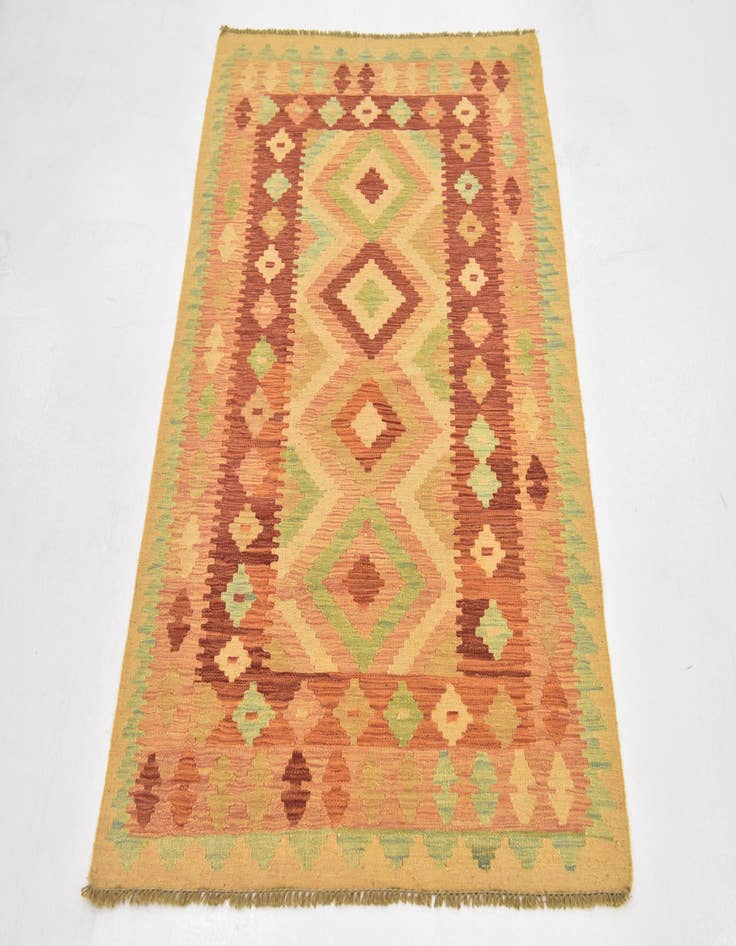 Detail image of 3' 4 x 5'  Hand Woven Kilim Waziri Wool Rug