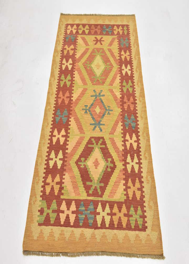 3' 2 x 5' Hand Woven Kilim Waziri Wool Rug