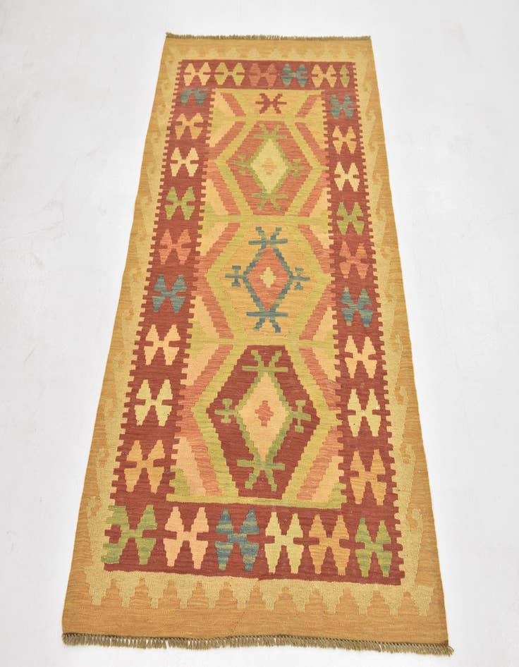 Detail image of 3' 2 x 5' Hand Woven Kilim Waziri Wool Rug
