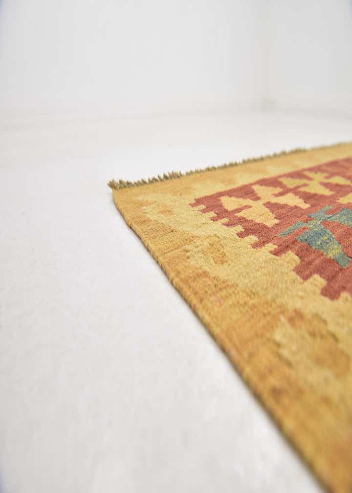 3' 2 x 5' Hand Woven Kilim Waziri Wool Rug
