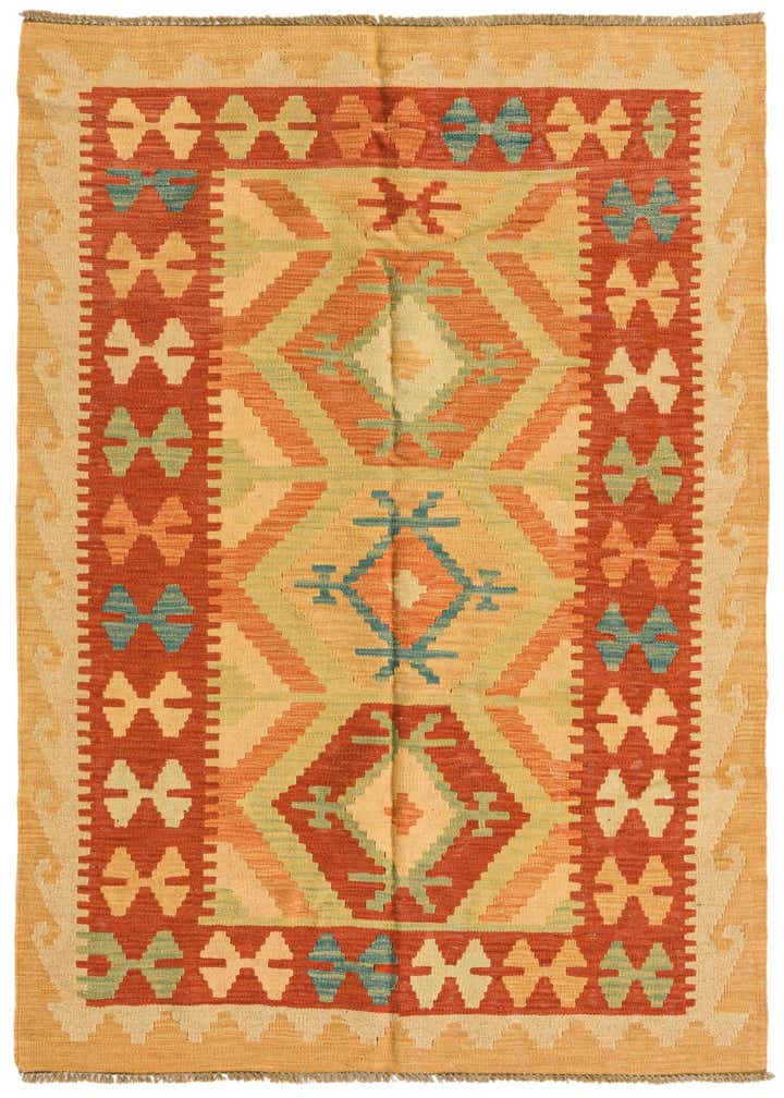 3' 2 x 5' Hand Woven Kilim Waziri Wool Rug