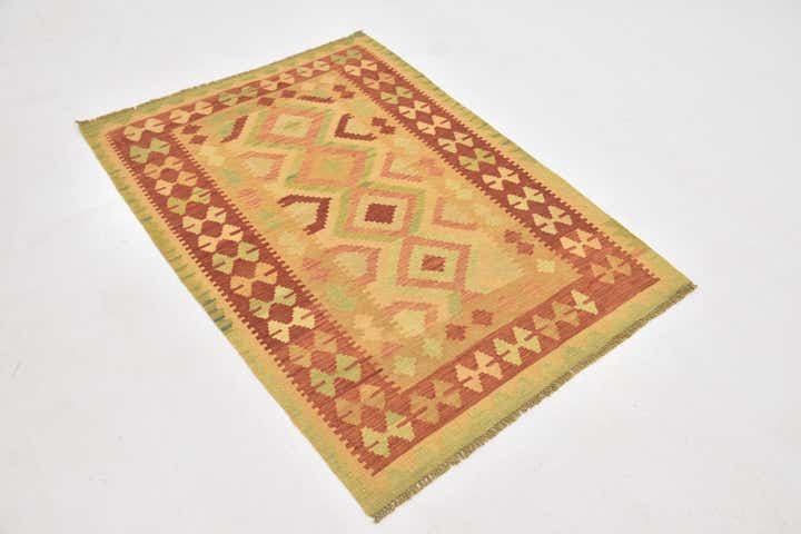 3' 5 x 5' Hand Woven Kilim Waziri Wool Rug