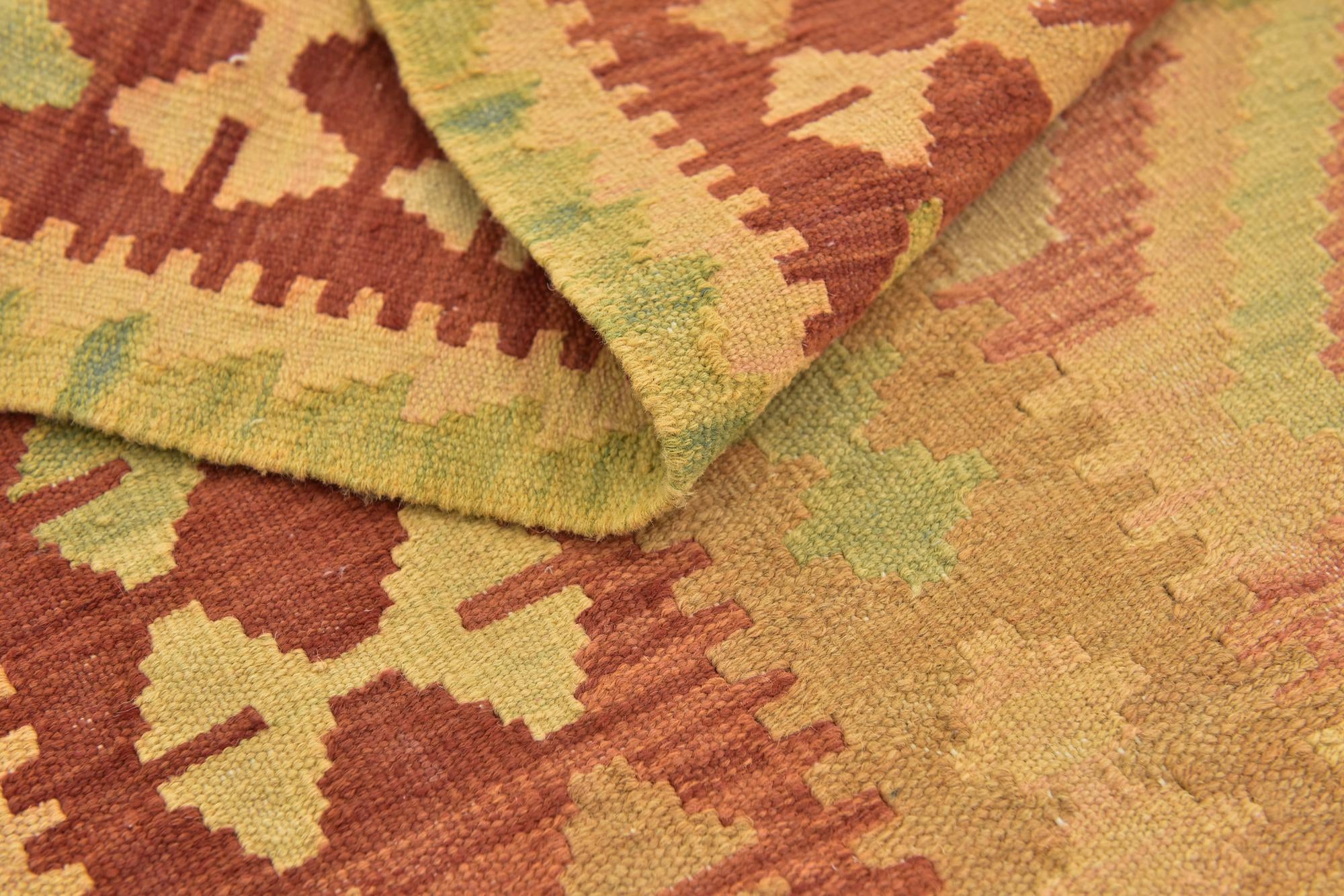 3' 5 x 5' Hand Woven Kilim Waziri Wool Rug