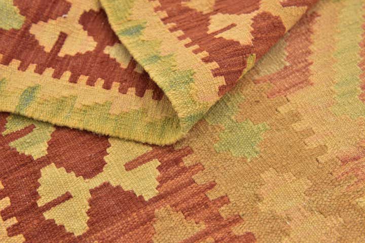 3' 5 x 5' Hand Woven Kilim Waziri Wool Rug