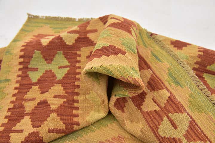 3' 5 x 5' Hand Woven Kilim Waziri Wool Rug