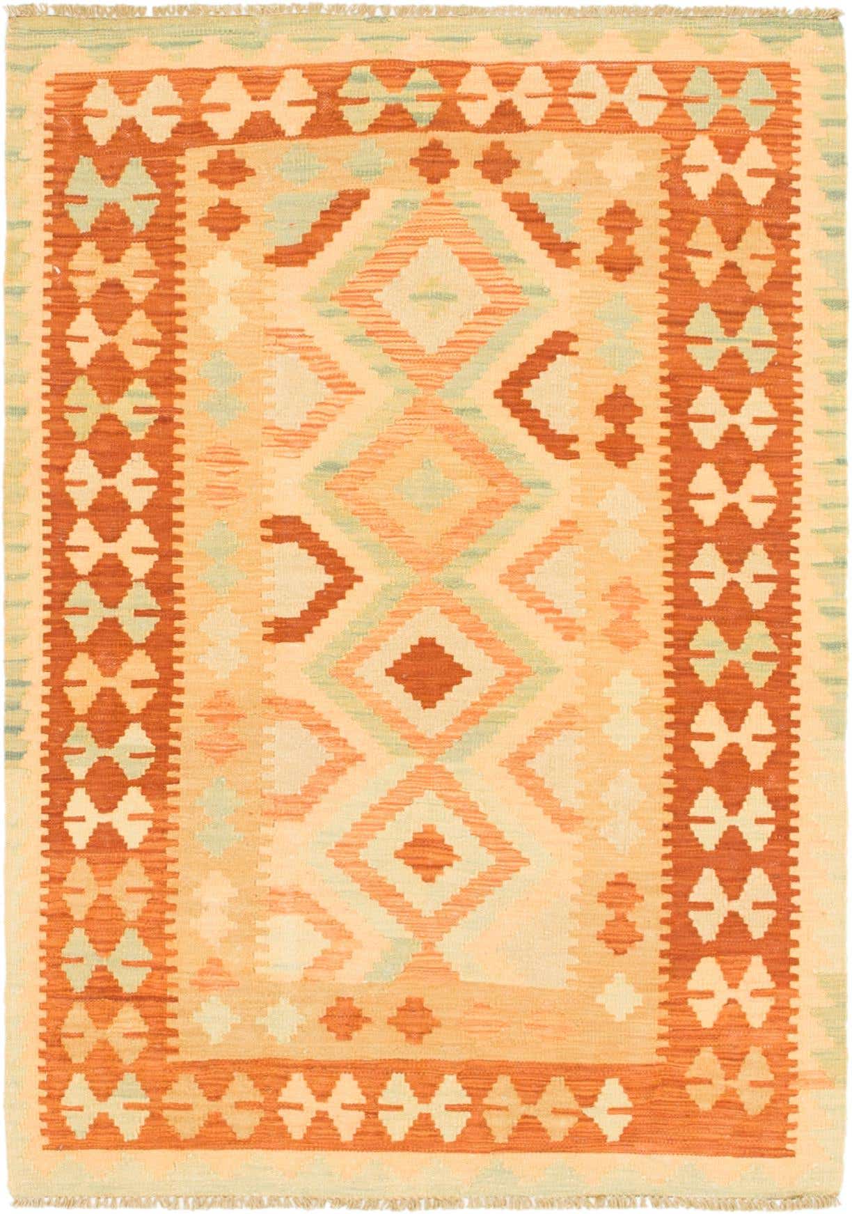 3' 5 x 5' Hand Woven Kilim Waziri Wool Rug