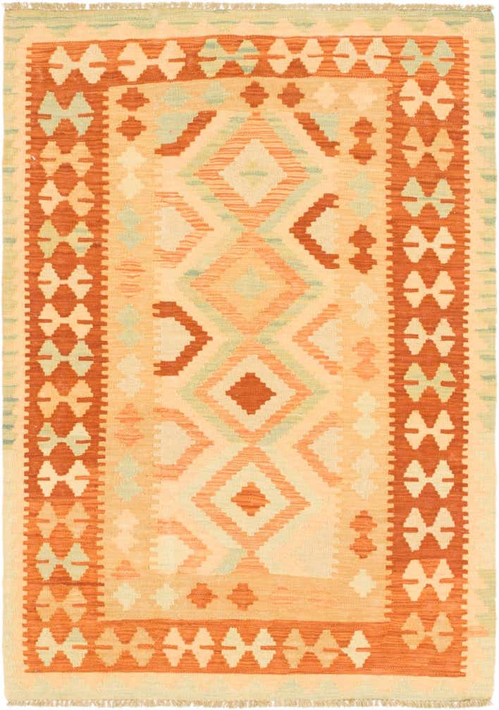 3' 5 x 5' Hand Woven Kilim Waziri Wool Rug
