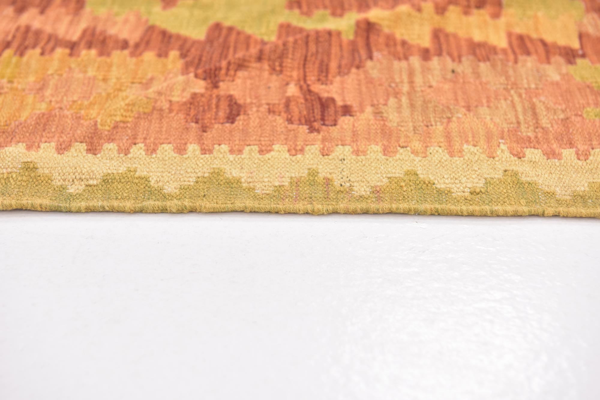 3' 3 x 5' Hand Woven Kilim Waziri Wool Rug