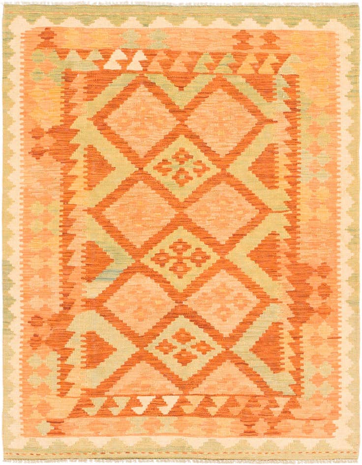 Detail image of 3' 3 x 5' Hand Woven Kilim Waziri Wool Rug