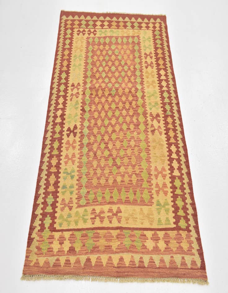 Detail image of 3' 3 x 5' Hand Woven Kilim Waziri Wool Rug