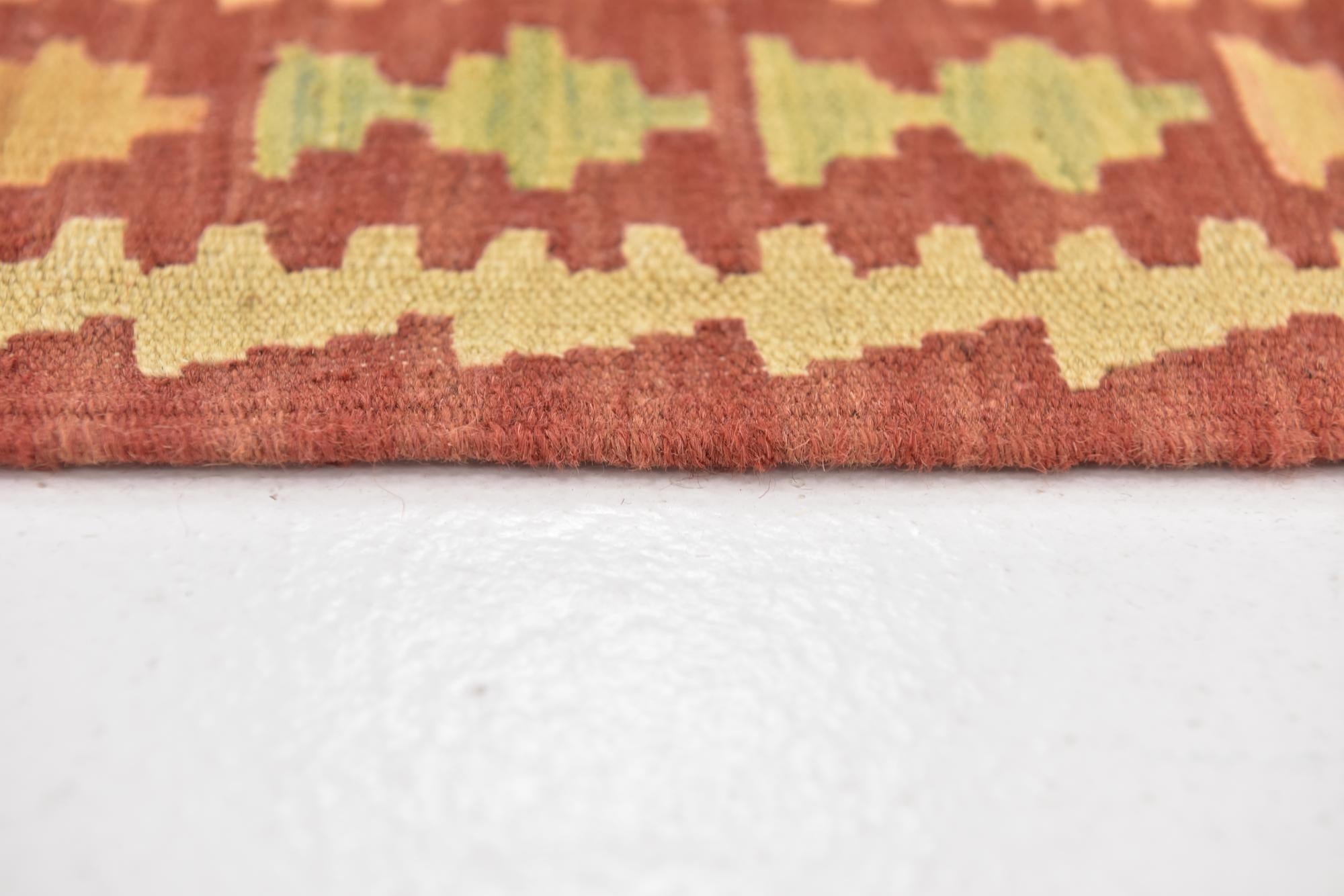 3' 3 x 5' Hand Woven Kilim Waziri Wool Rug
