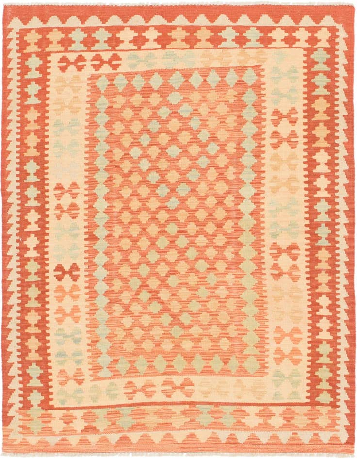 Detail image of 3' 3 x 5' Hand Woven Kilim Waziri Wool Rug