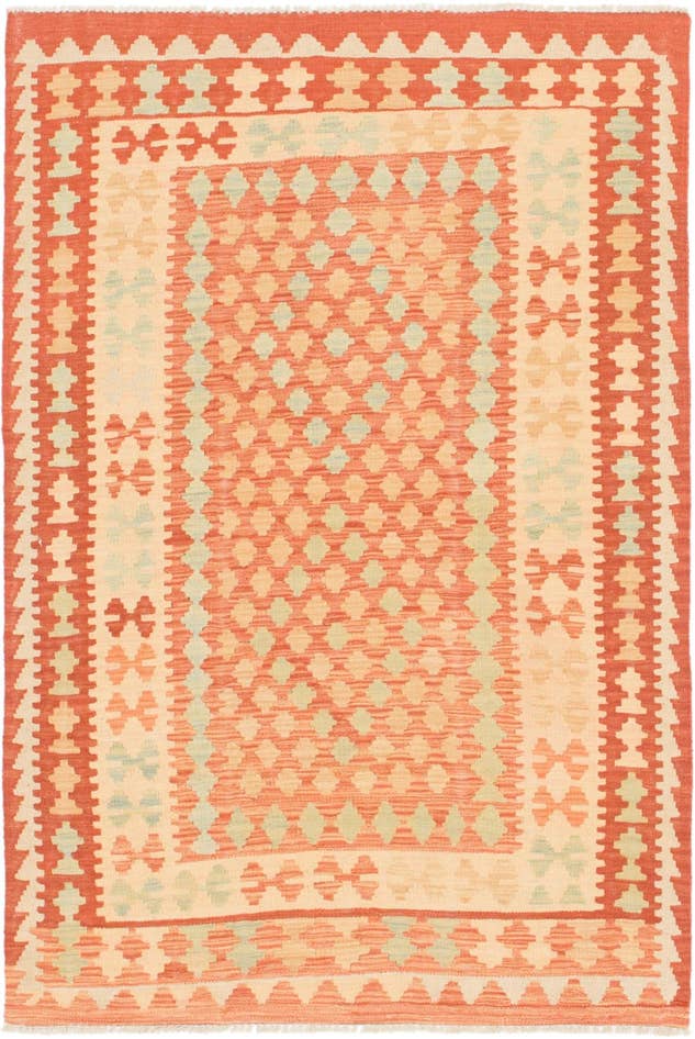 Detail image of 3' 3 x 5' Hand Woven Kilim Waziri Wool Rug