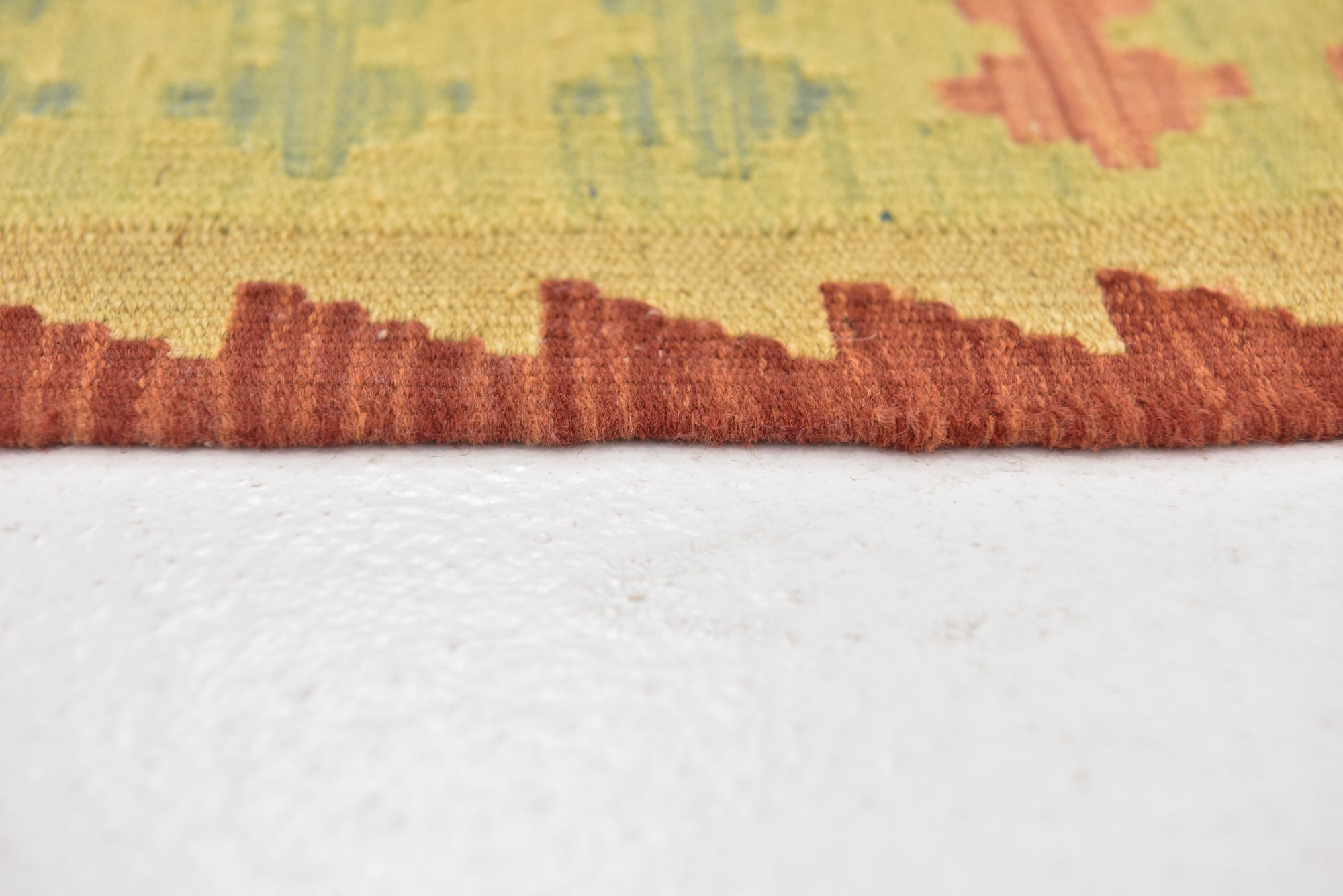 3' 4 x 5' 2 Hand Woven Kilim Waziri Wool Rug
