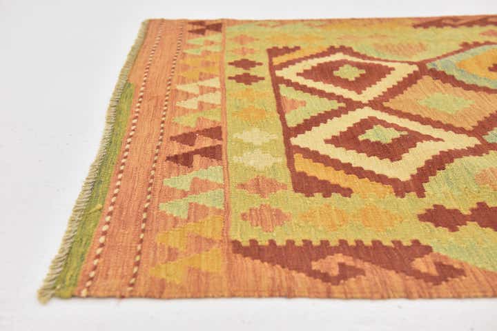 3' x 4' 10 Hand Woven Kilim Waziri Wool Rug