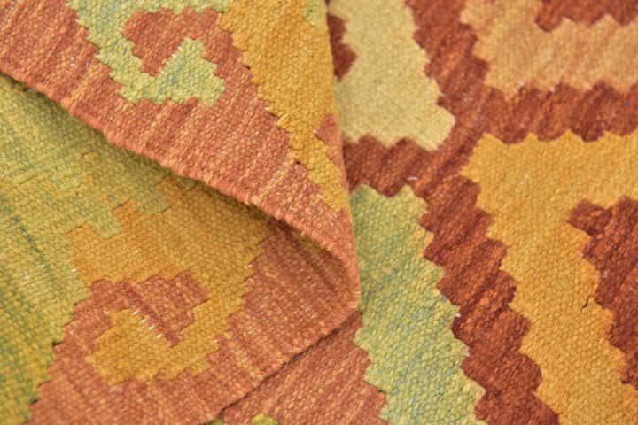 3' x 4' 10 Hand Woven Kilim Waziri Wool Rug