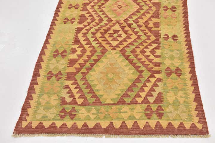 3' x 4' 9 Hand Woven Kilim Waziri Wool Rug