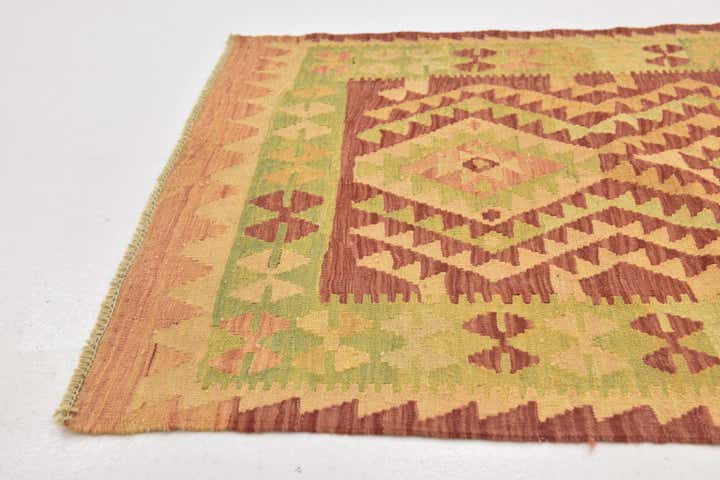 3' x 4' 9 Hand Woven Kilim Waziri Wool Rug