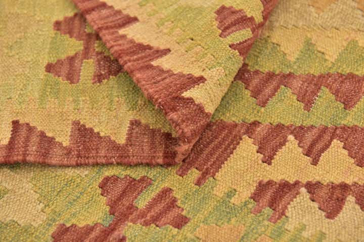 3' x 4' 9 Hand Woven Kilim Waziri Wool Rug