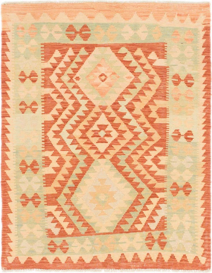 Detail image of 3' x 4' 9 Hand Woven Kilim Waziri Wool Rug
